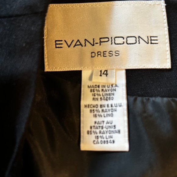 Vintange Evan Picone Linen/Rayon Blend Dress w/Unique Animal Buttons Size 14 EUC - Picture 4 of 9